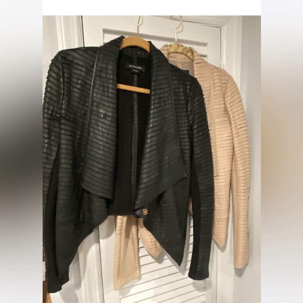 Marciano size 6 women’s jacket. 2 colors beige and black. Leather